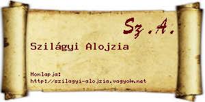Szilágyi Alojzia névjegykártya